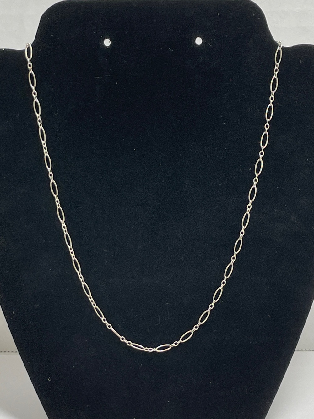 925 Sterling Silver COLORE SG Textured Paperclip Chain Necklace 17” 2.92g